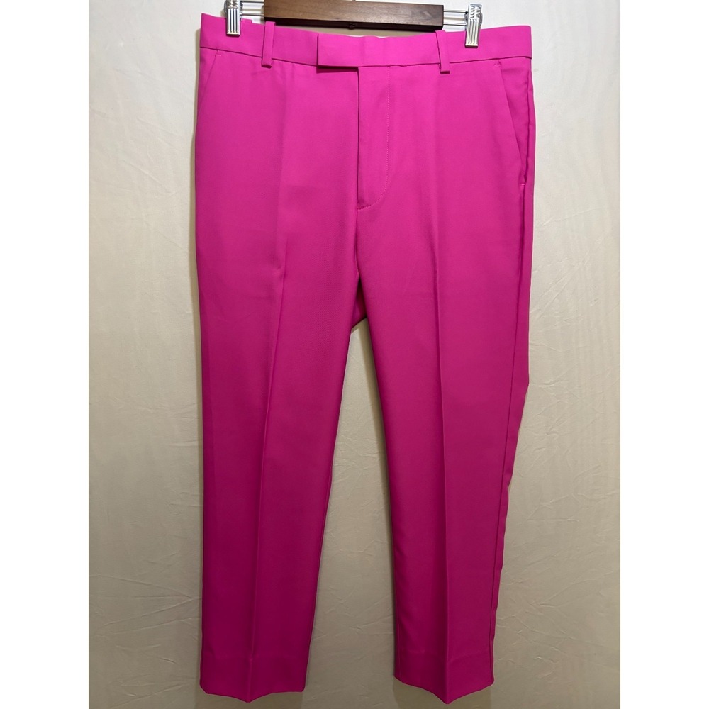 G/Fore Golf Performance Pants Mens Pink Logo Flat Front‎ Slash Pocket 32/32 NWOT